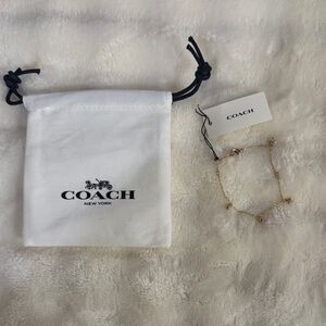 NWT COACH 14 ct gold 5 Charm Bracelet